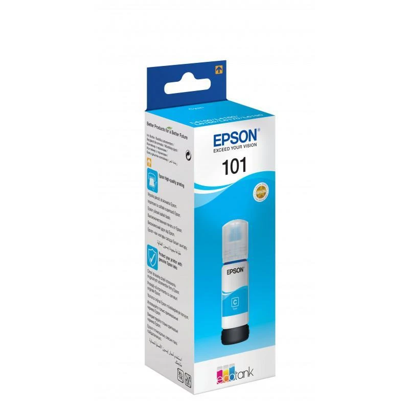 Cartouche Epson C13T03V24A 101 EcoTank Bouteille Dencre Cyan - Linksolutions.ma