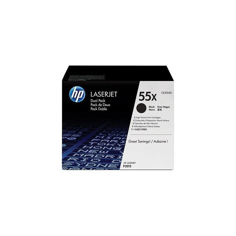 Toner Hp CE255XD 55X 2-pack Grande Capacite Noir Original - Linksolutions.ma