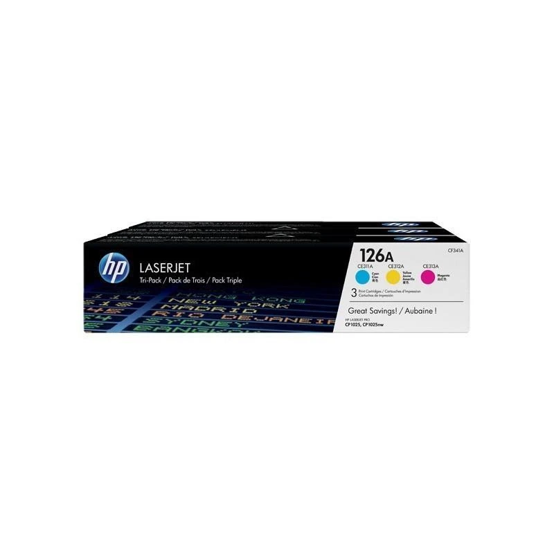 Toner Hp CF341A 126A 3-pack Cyan/Magenta/Yellow Original - Linksolutions.ma