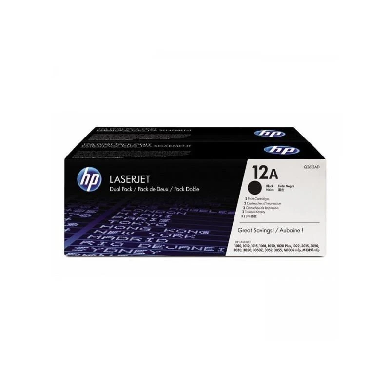 Toner Hp Q2612AD 12A 2-pack Noir Original - Linksolutions.ma
