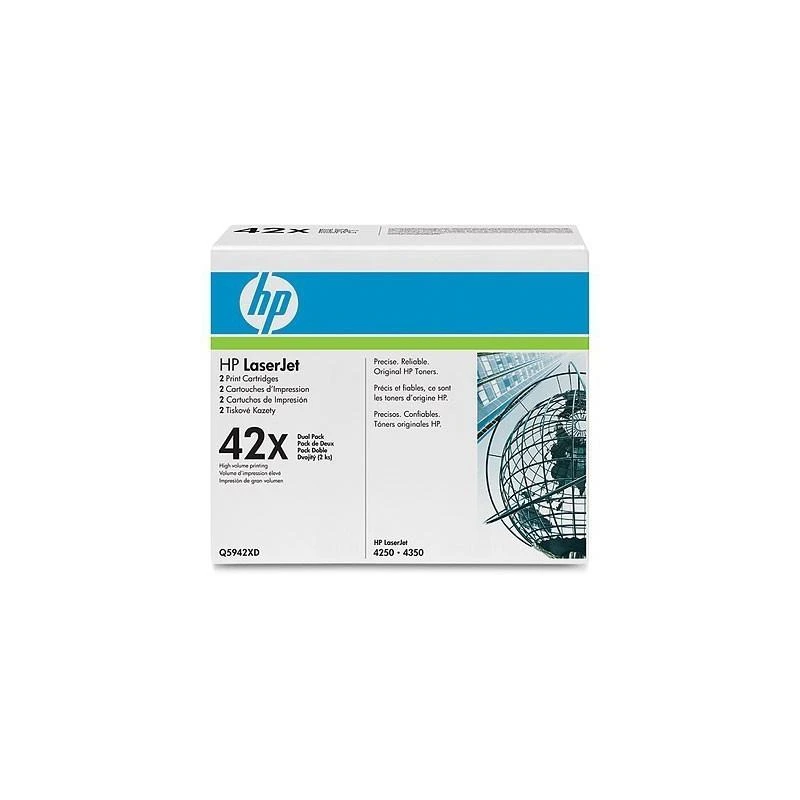 Toner Hp Q5942XD 42X 2-pack Grande Capacite Noir Original - Linksolutions.ma