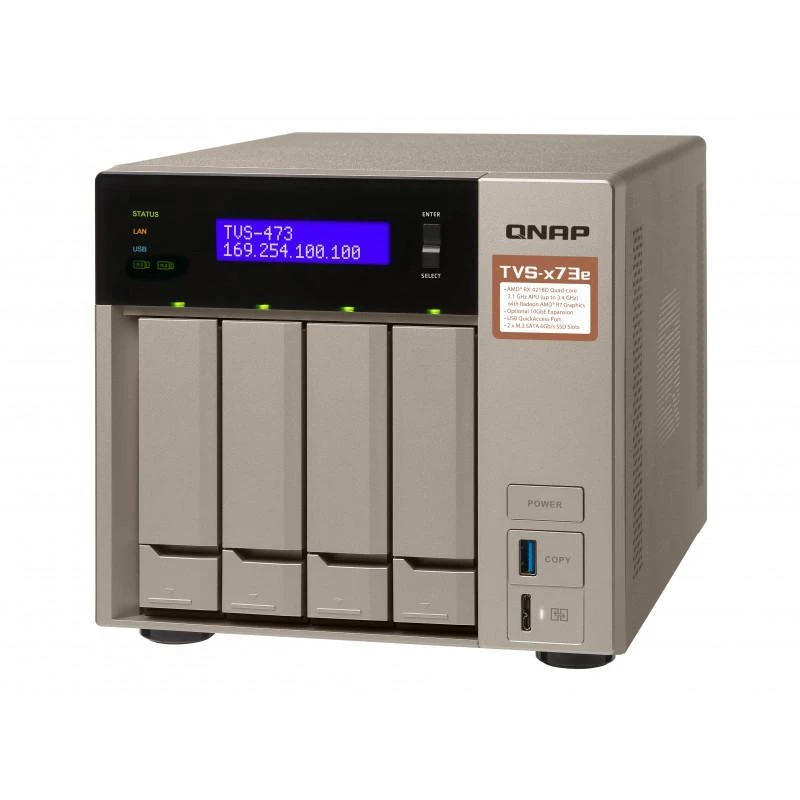 Serveur Qnap TVS-473E-4G NAS 4baies Avec 4Go DDR4 - Linksolutions.ma