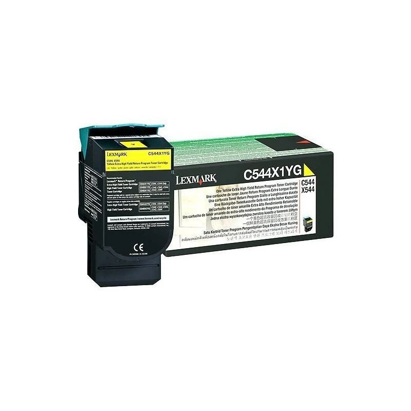Toner Lexmark C544X1YG C544 X544 Jaune Tres Haute Capacite (4K) - Linksolutions.ma