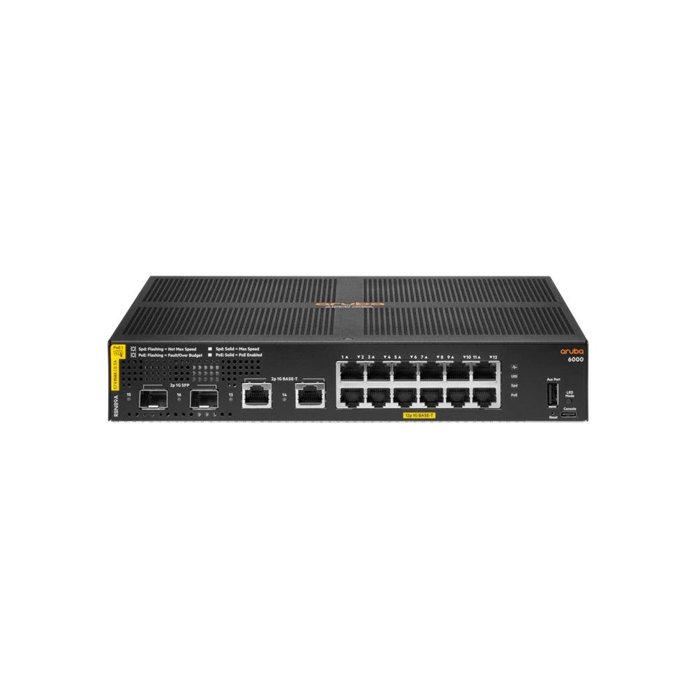 19200-switch-hp-aruba-6000-12g-class4-poe-2g-2sfp-139w-r8n89a-R8N89A-linksolutions-ma.webp Hpe R8N89A Switch HP Aruba 6000 12G Class4 PoE 2G / 2SFP 139W - Linksolutions.ma