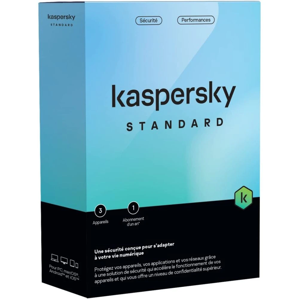 Antivirus Kaspersky KL10418BCFS-FFPMAG Standard Protection 3 Postes / 1an - Linksolutions.ma