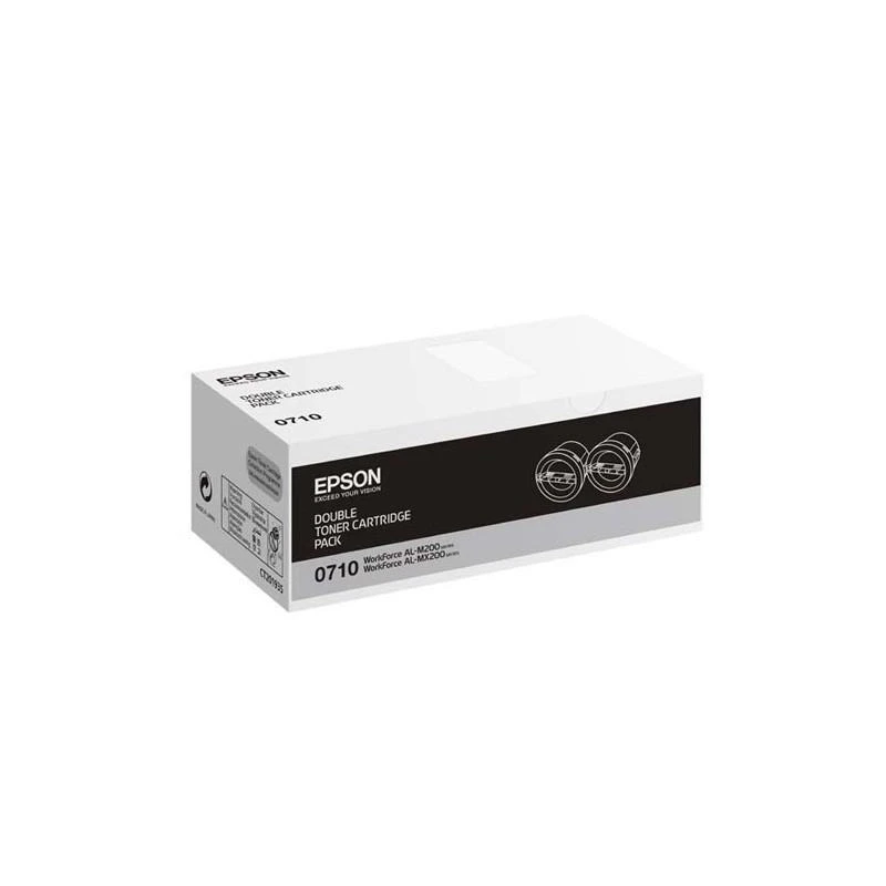 Toner Epson C13S050710 Pack 2 Toners Noir (2 X 2500p.) WorkForce Serie AL-M200DN/DW - Linksolutions.ma