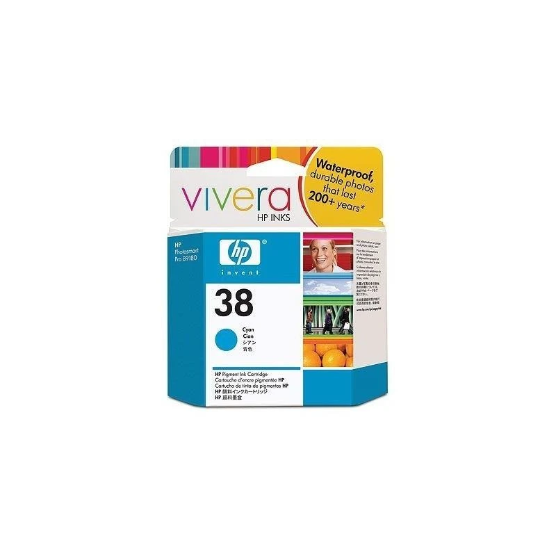 Cartouche Hp C9415A 38 Cyan Pigment Original - Linksolutions.ma