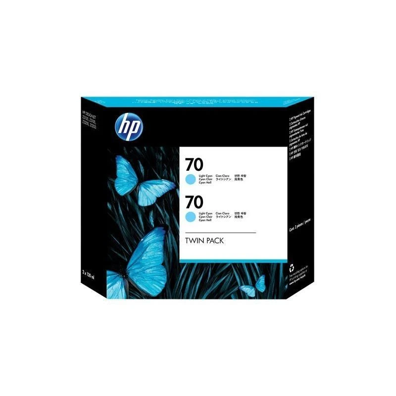 Cartouche Hp CB351A 70 2-pack 130-ml Light Cyan Cartouches - Linksolutions.ma