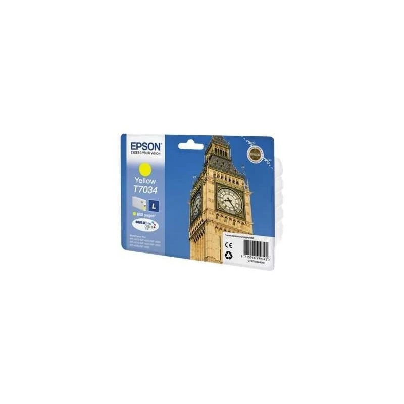 Cartouche Epson C13T70344010 Yellow L 800 Pages WF4015DN/4025/4525DNF - Linksolutions.ma