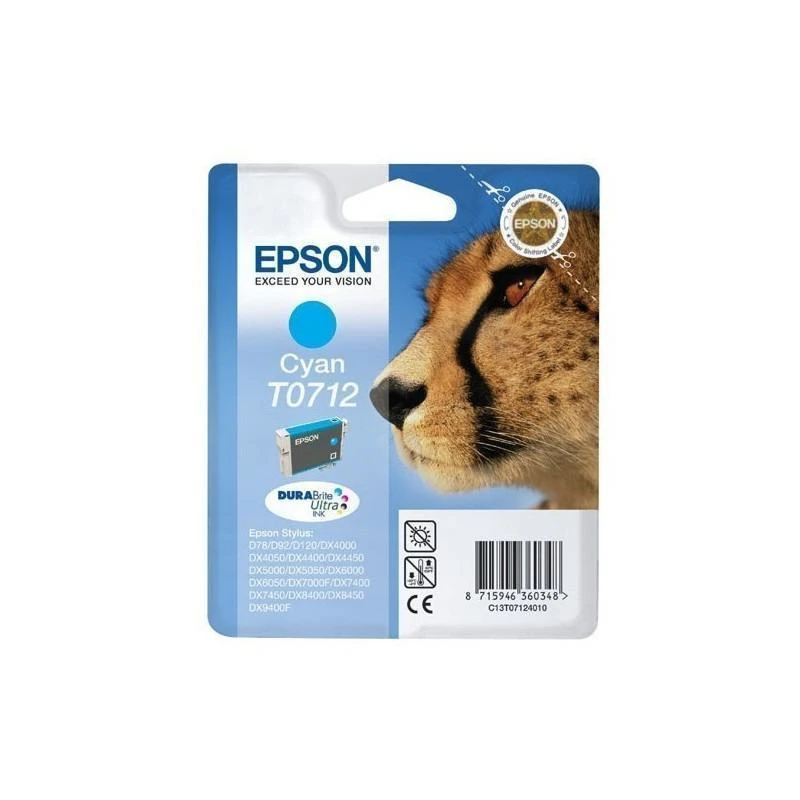 Cartouche Epson C13T07124011 Encre DURABrite Ultra Cyan D78/DX4050/5050/6050/7000F - Linksolutions.ma