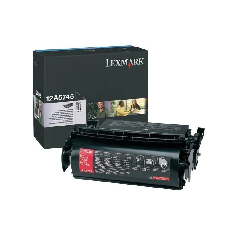 Toner Lexmark 12A5745 Optra T Noir Haute Capacite (25K) - Linksolutions.ma