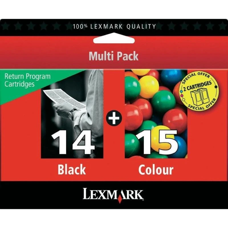 Cartouche Lexmark 80D2979 N 14 N 15 Combo Cartouches Dencre (CMJN) - Linksolutions.ma