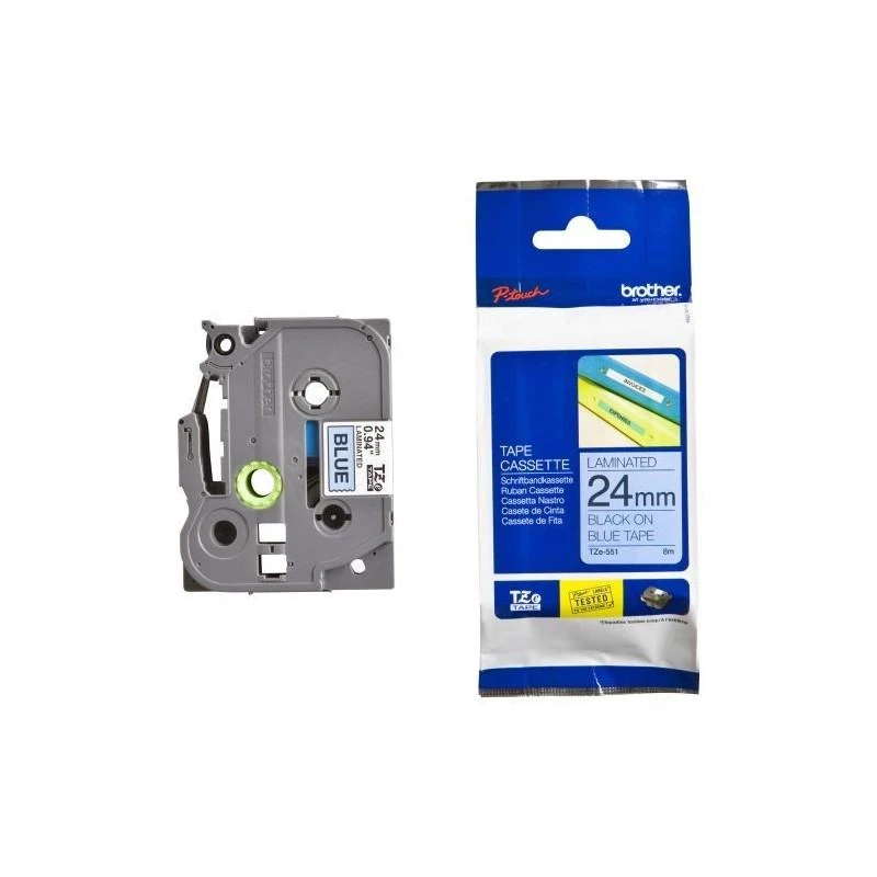 Brother TZe551 Ruban Noir TZE551 Bleu 24mm - Linksolutions.ma