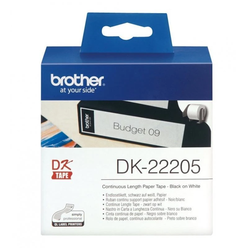 Brother DK22205 Ruban Noir Blanc 62mm Papier Adhesif - Linksolutions.ma