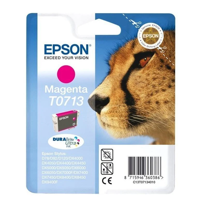 Cartouche Epson C13T07134011 Encre DURABrite Ultra Magenta D78/DX4050/5050/6050/7000F - Linksolutions.ma