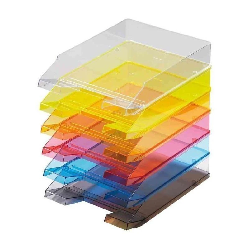 CAC007 Corbeilles A Courrier Transparent Lot De 10 Couleuris Au Choix - Linksolutions.ma