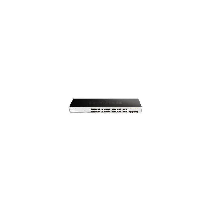 D-link DGS-1210-28P Web Smart Switch 24-Port 10/100/1000BaseT PoE + 4 Gigabit SFP Ports 193W PoE Budget - Linksolutions.ma