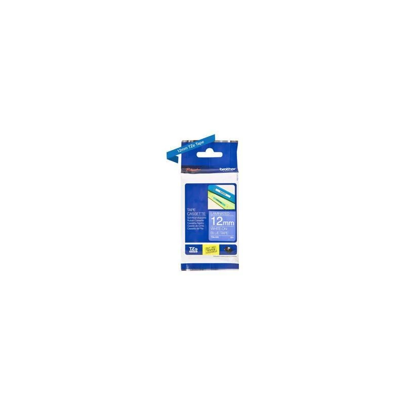 Brother TZe535 Ruban Original Lamine 12 Mm Blanc Sur Fond Bleu 8M - Linksolutions.ma