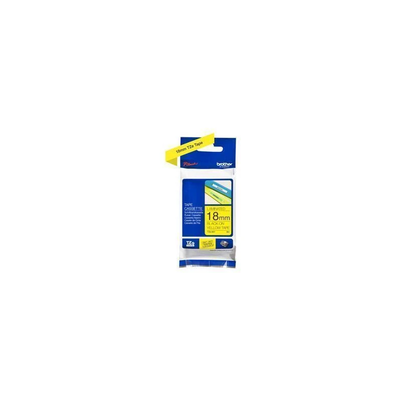 Brother TZe641 Noire Sur Jaune Laminat 18mm X 8m - Linksolutions.ma