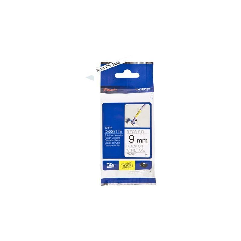 Brother TZeFX221 Noire Sur Blanc Laminat 9mm X 8m - Linksolutions.ma