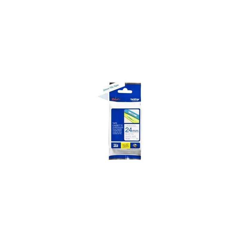 Brother TZe253 Bleue Sur Blanc Laminat 24mm X 8m - Linksolutions.ma