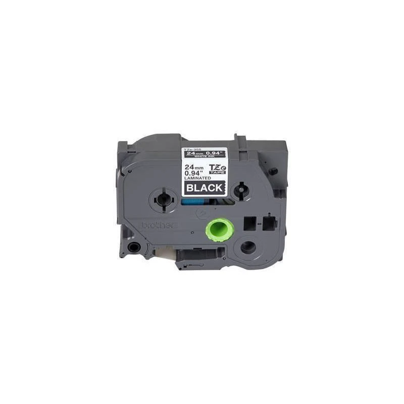 Brother TZe355 Blanc Sur Noire Laminat 24mm X 8m - Linksolutions.ma