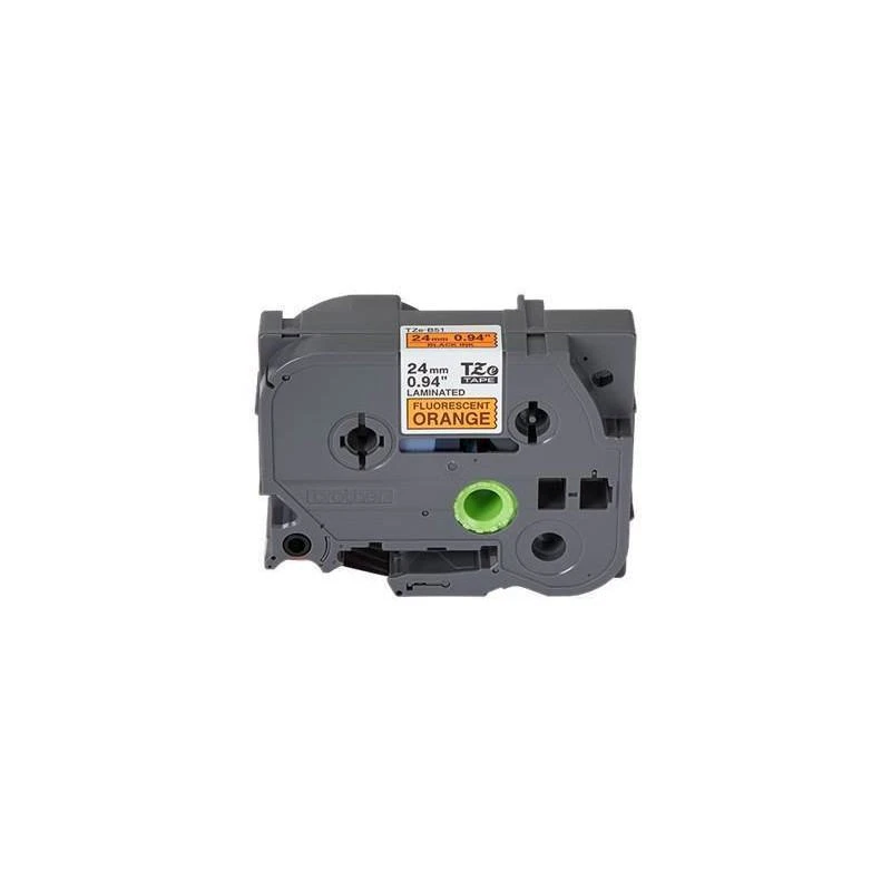 Brother TZeB51 Noire Sur Orange Laminat 24mm X 5m - Linksolutions.ma
