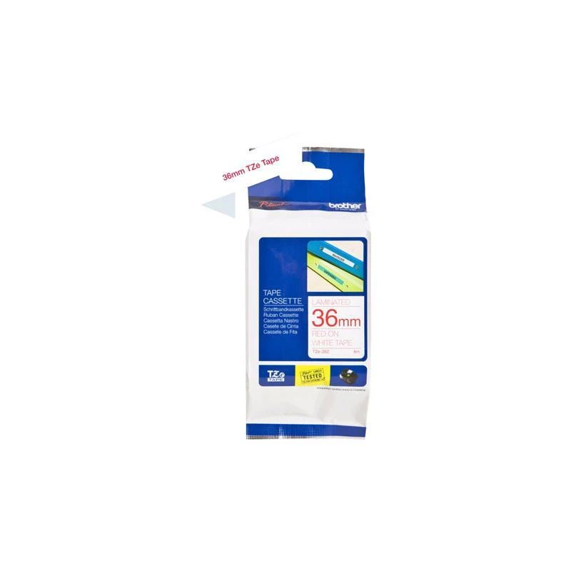 Brother TZe262 Rouge Sur Blanc Laminat 36mm X 8m - Linksolutions.ma