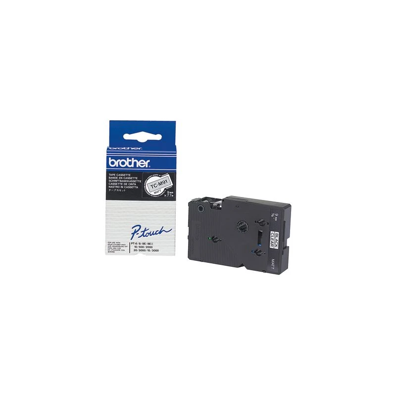 Brother TCM91 Noire Sur Transparent 9mm X 7M - Linksolutions.ma
