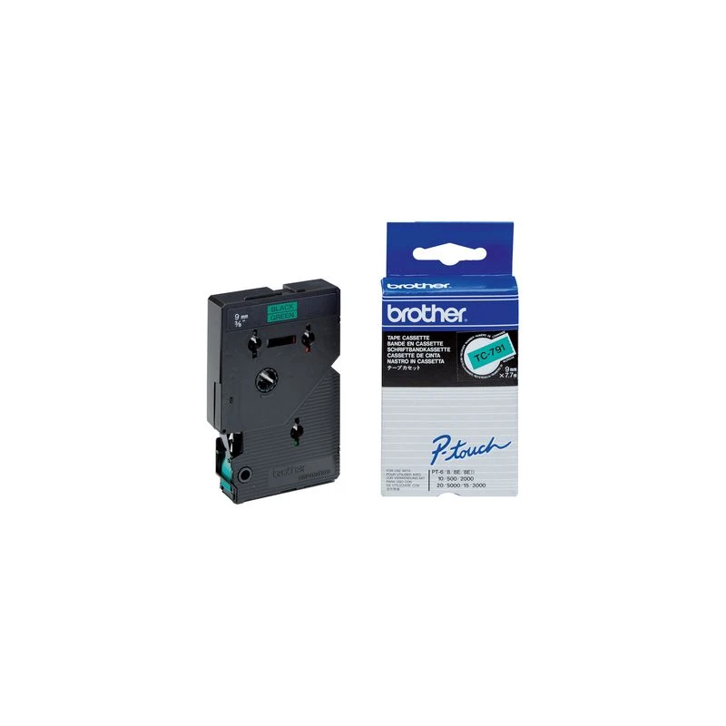 Brother TC791 Noire Sur Vert 9mm X 7