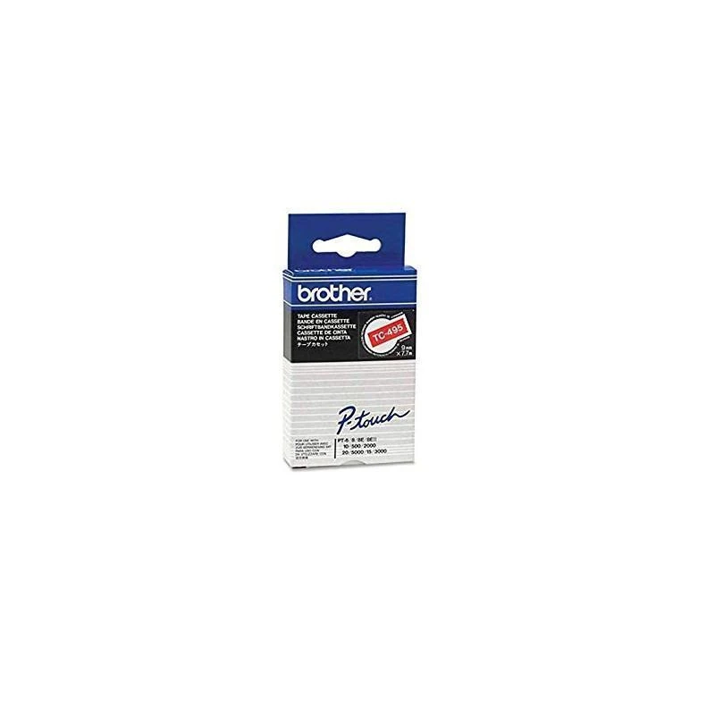 Brother TC495 Blanc Sur Rouge 9mm X 7