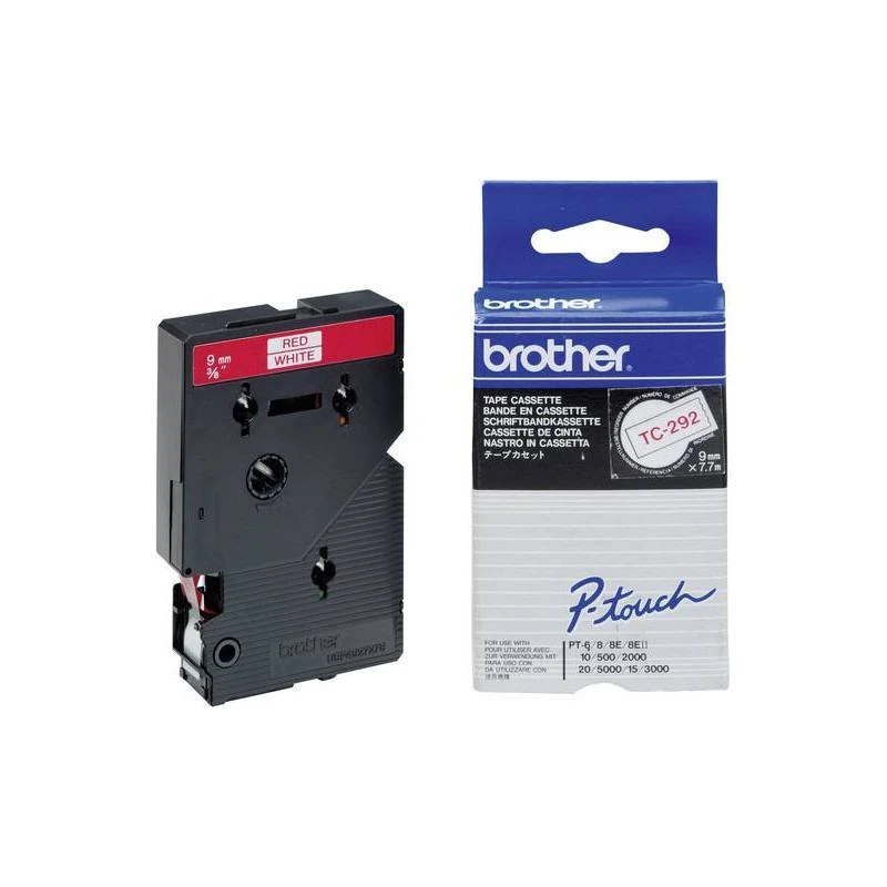 Brother TC292 Rouge Sur Blanc 9mm X 7m - Linksolutions.ma