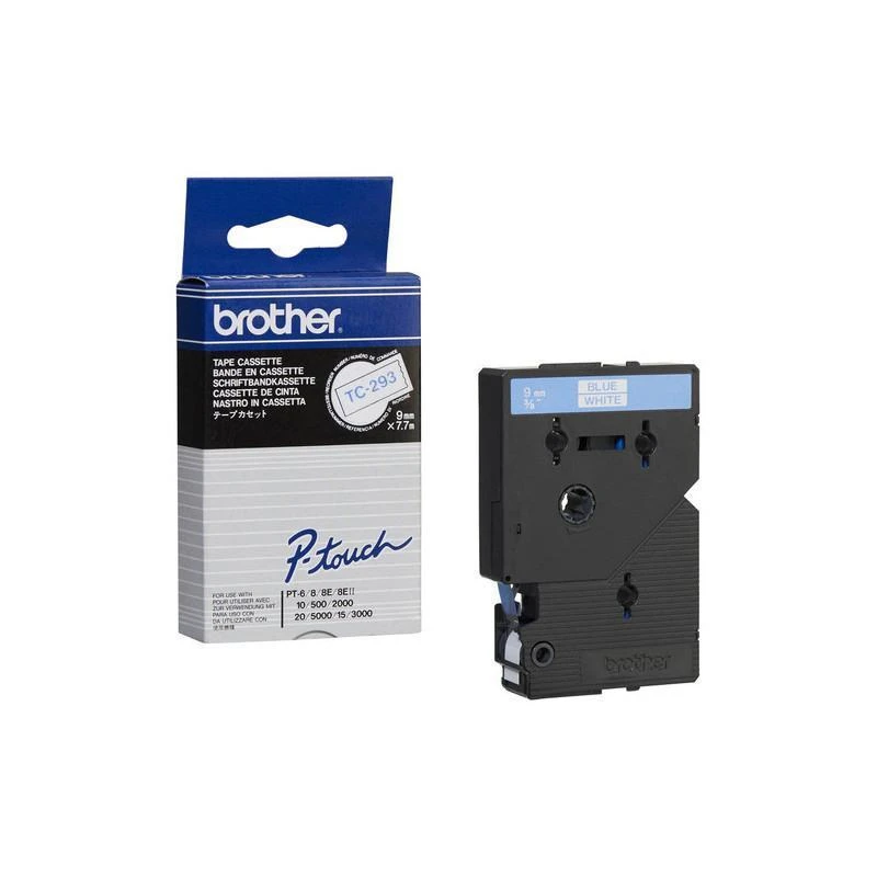Brother TC293 P-Touch Bleue Sur Blanc 9mm X 7m - Linksolutions.ma