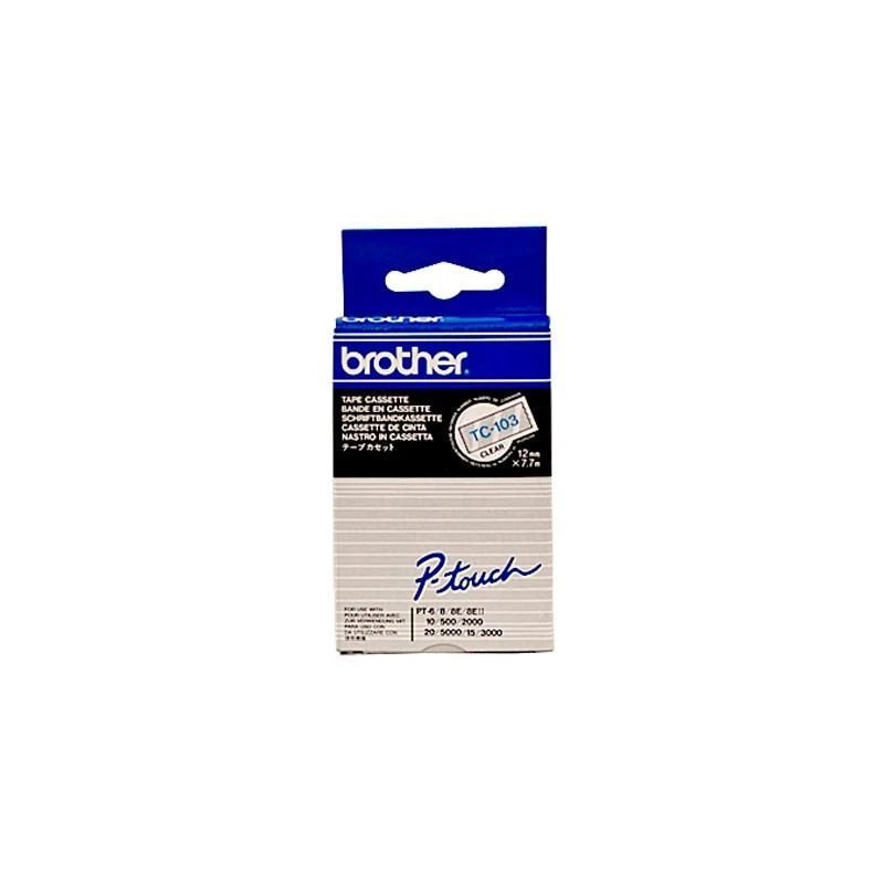 Brother TC103 Bleue Sur Transparent 12mm X 7