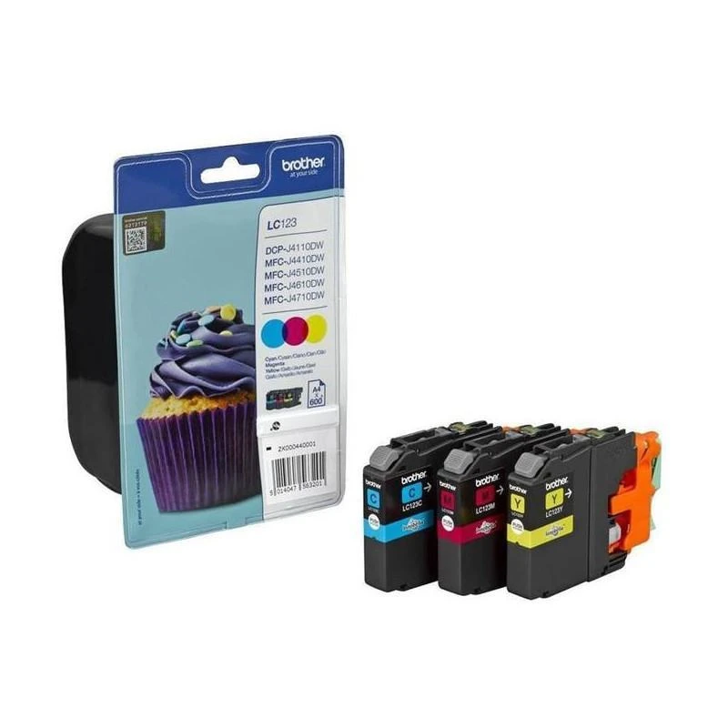 Cartouche Brother LC123CMY Cyan/Magenta/Jaune - Linksolutions.ma