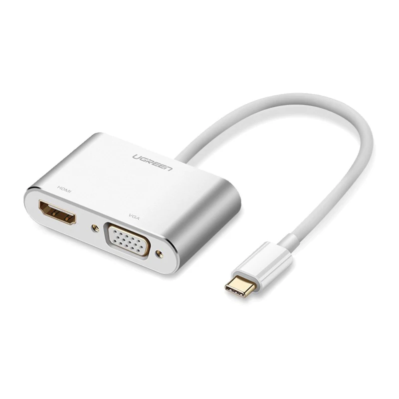 Adaptateur Ugreen Convertisseur / USB Type-C To HDMI + VGA Blanc (30843)