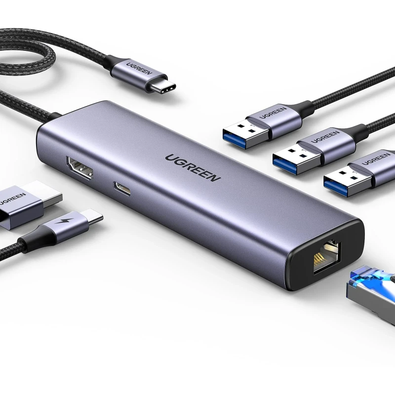 Adaptateur Ugreen USB-C 6-en-1 - Hub Multiport avec Chargeur - 15598