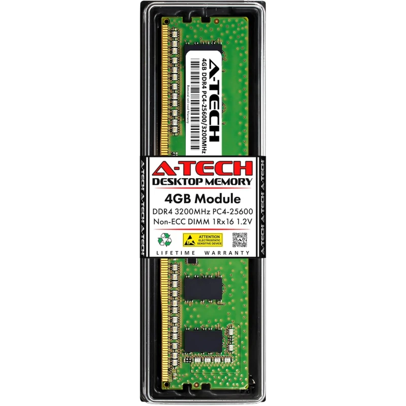 Barrette mémoire A-tech 4GO DDR4 3200Mhz MTA4ATF51264AZ-3G2R1