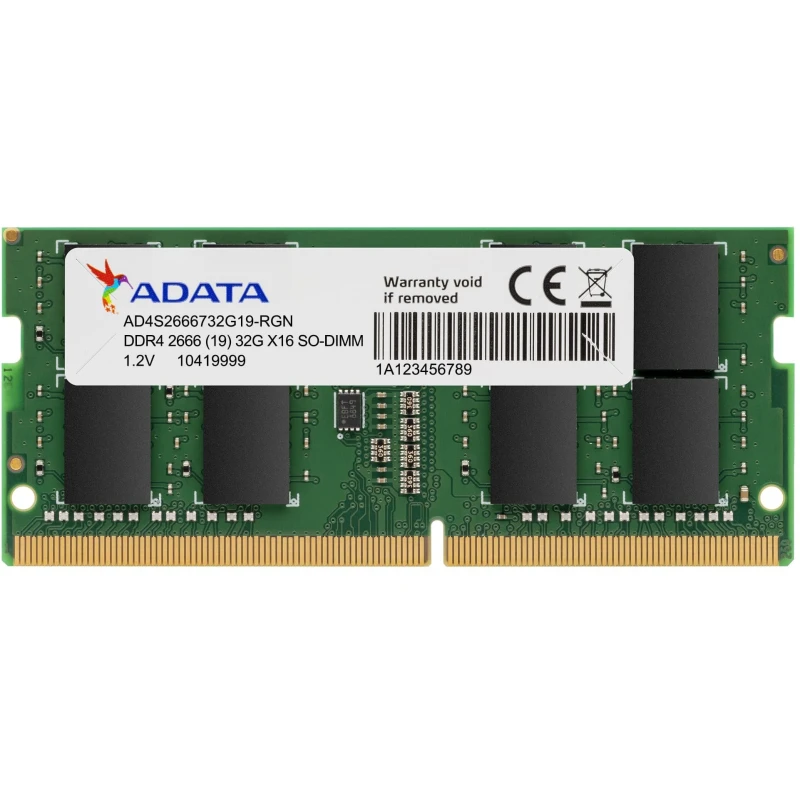 Barrette mémoire Adata DDR4-2666 SODIMM 4GB (AD4S2666W4G19-S) - Linksolutions.ma