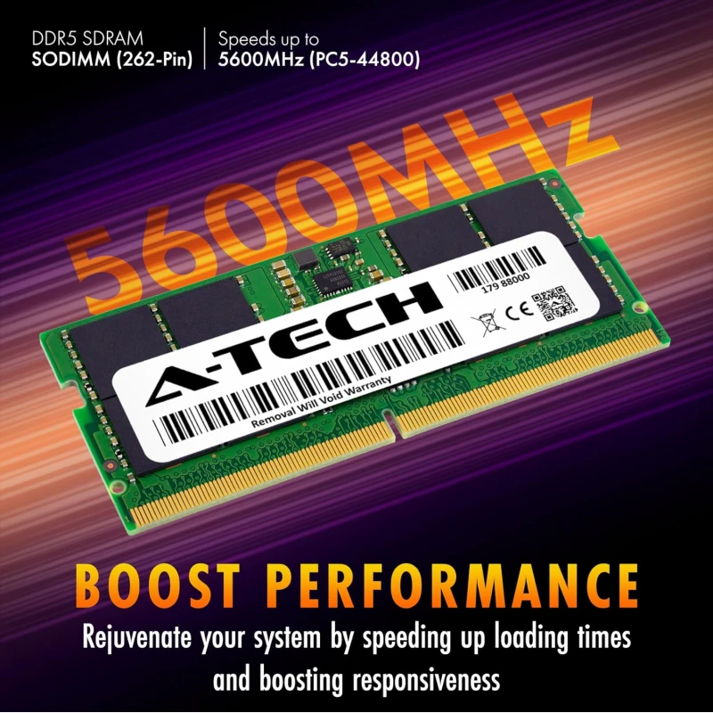 Barrette mémoire A-Tech 16GB DDR5 - 5600Mhz SODIMM (HMCG78AGBSA095N)