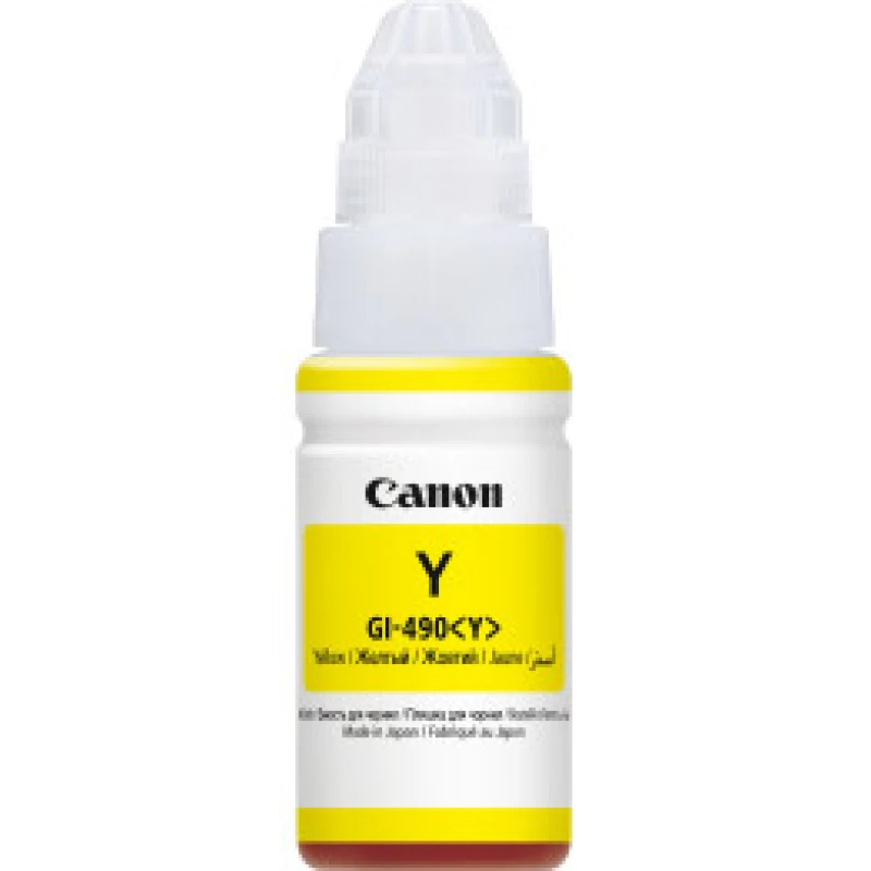 Bouteille d'encre Canon GI-490 Y Jaune Origine (0666C001AB)