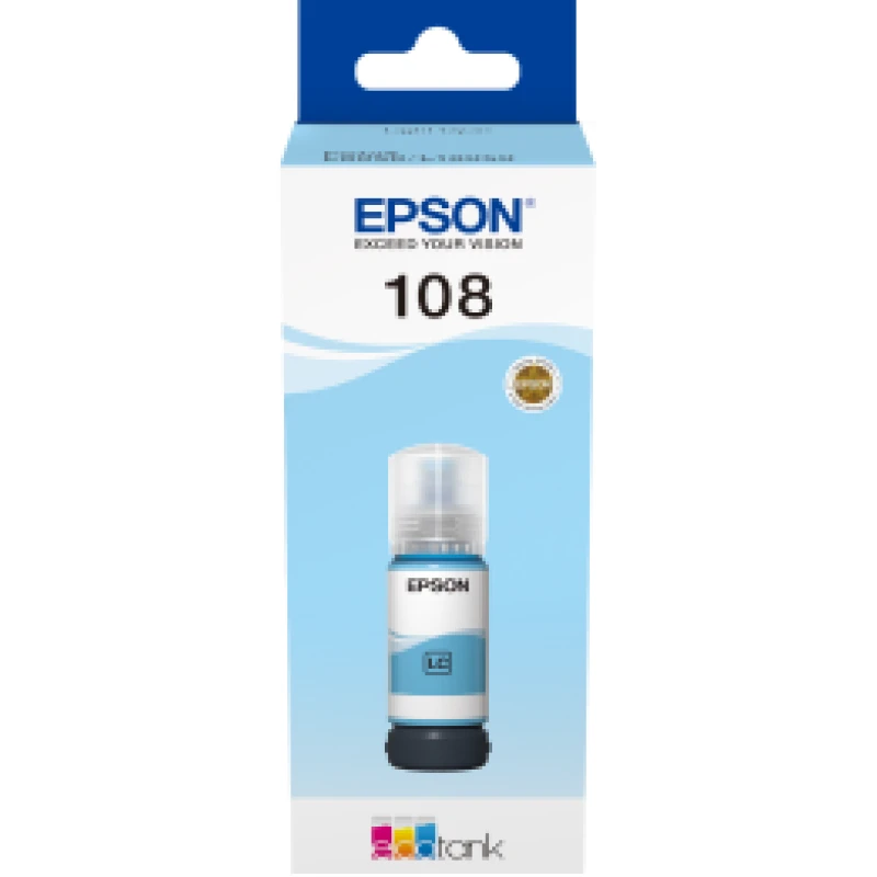 Bouteille d'encre Epson 108 Cyan EcoTank Origine (C13T09C54A)