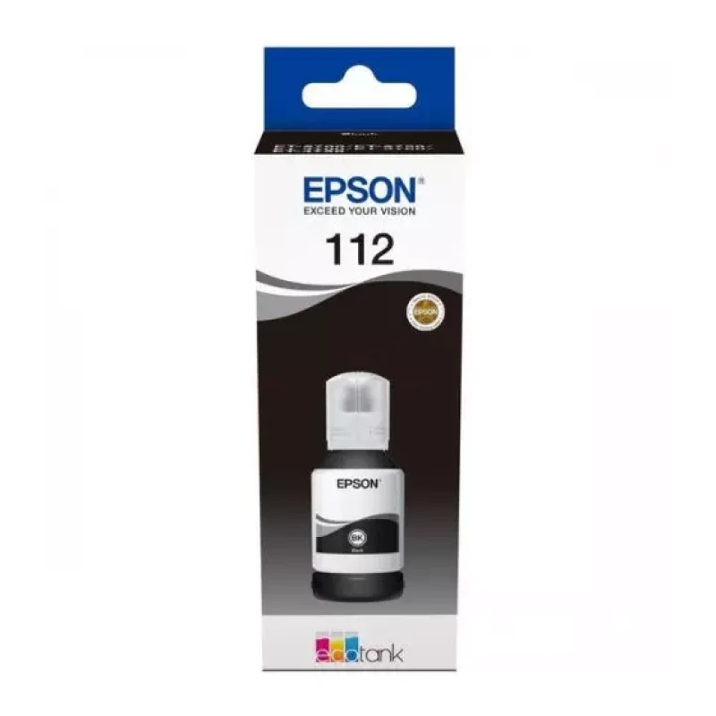 Bouteille d'encre Epson 112 Noir EcoTank d'origine (C13T06C14A)