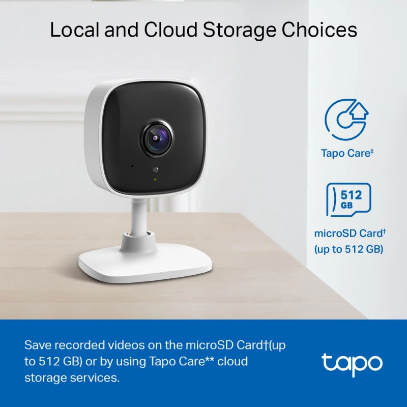 Caméra de vidéosurveillance Tp-link Tapo C100 WiFi Indoor 2MP (TAPOC100) - Linksolutions.ma