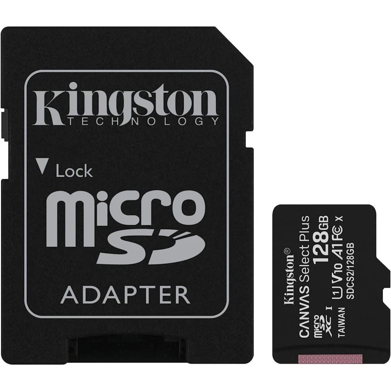 Carte mémoire Kingston Canvas Select Plus 128Go MicroSDHC (SDCS2/128GB)