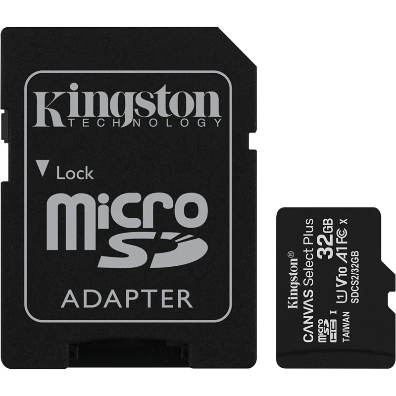 Carte mémoire Kingston Canvas Select Plus 32Go MicroSDHC UHS-I (SDCS2/32GB)