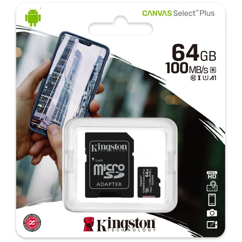 Carte mémoire Kingston Canvas Select Plus 64Go MicroSDXC UHS-I (SDCS2/64GB)