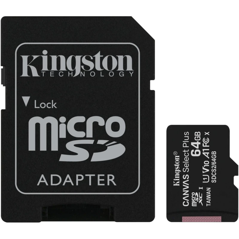 Carte mémoire Kingston Canvas Select Plus 64Go MicroSDXC UHS-I (SDCS2/64GB)