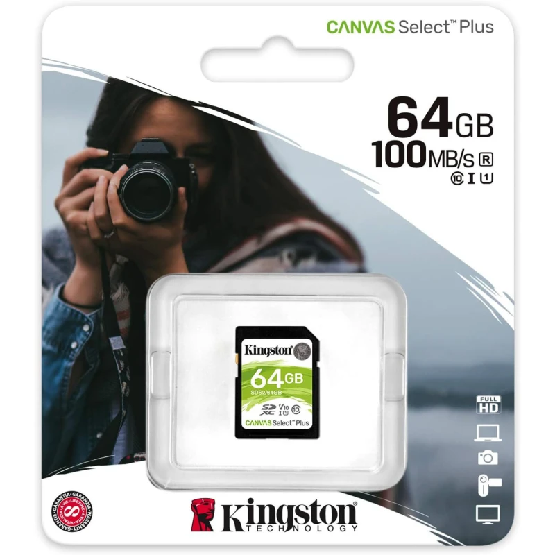 Carte mémoire Kingston Canvas Select Plus 64Go SDXC UHS-I (SDS2/64GB)