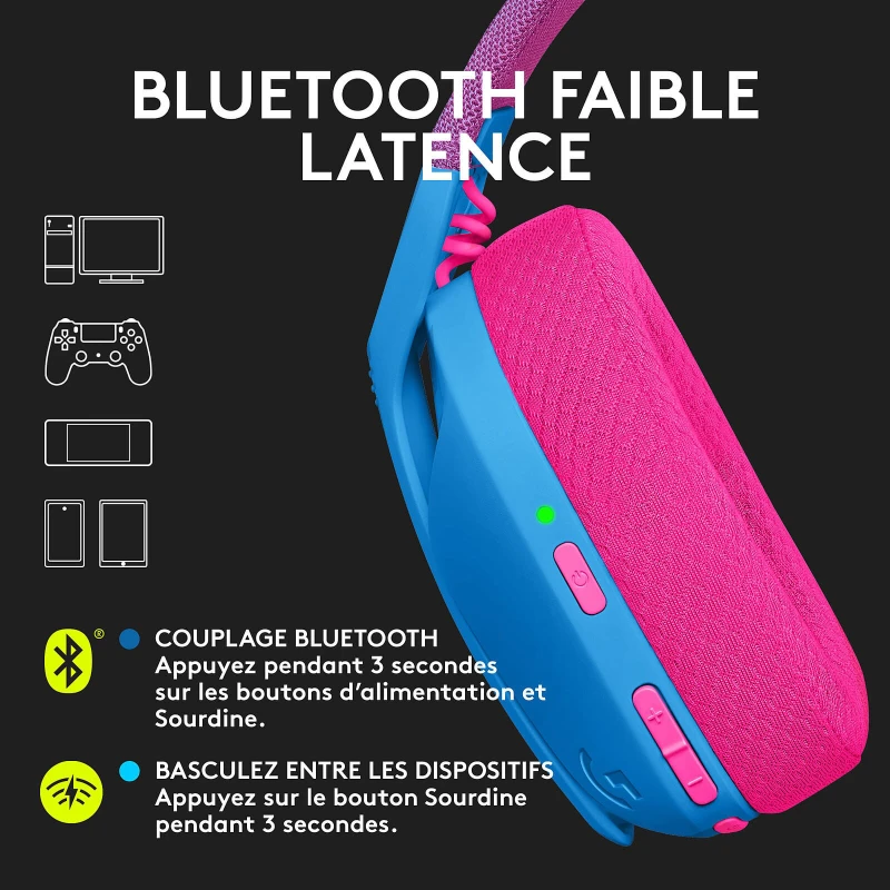 Casque Logitech gaming Bluetooth Ultra-Light G435 (981-001062)